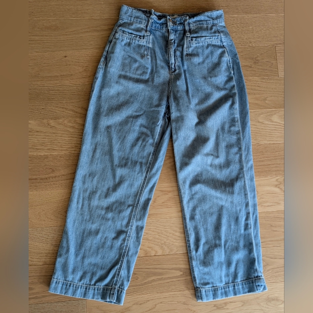 Paige Jeans Paige The High Rise Relax Crop Wide Leg Jeans Women Blue Size 26